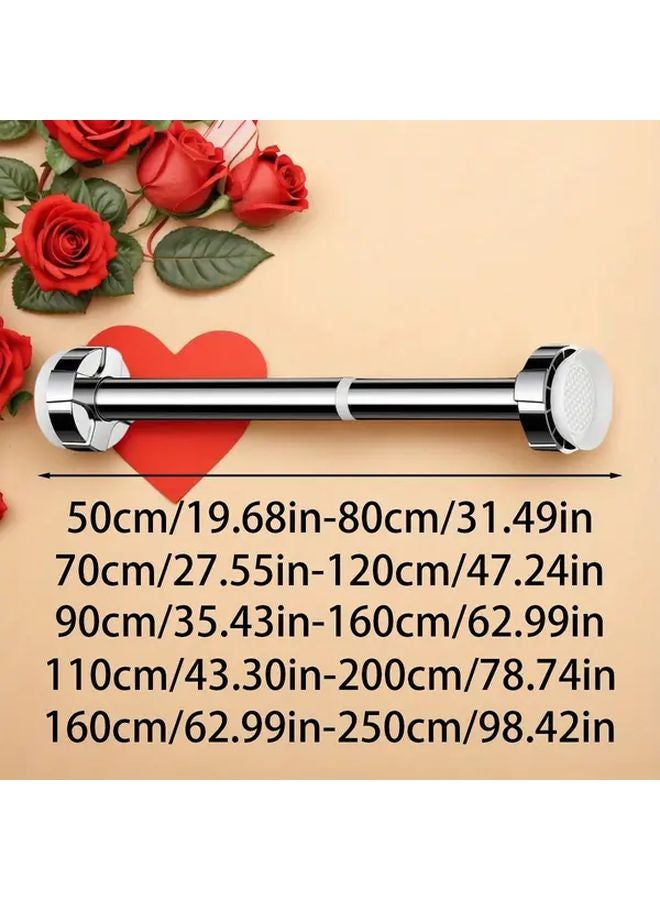 Adjustable Tension Shower Rod Black 160cm to 250cm No Drill Suction Cup Storage Pole - Image 3
